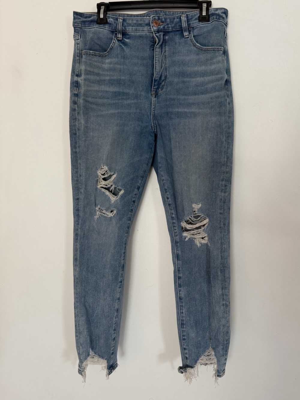 American Eagle Dream Jean Highest Rise Jegging Crop Women’s 14 Ripped Distressed